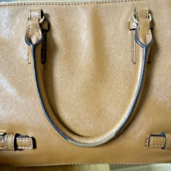 Tory Burch Tigers Eye Brown Saffiano Leather Robinson Multi  Crossbody Bag Tote - Picture 9 of 16